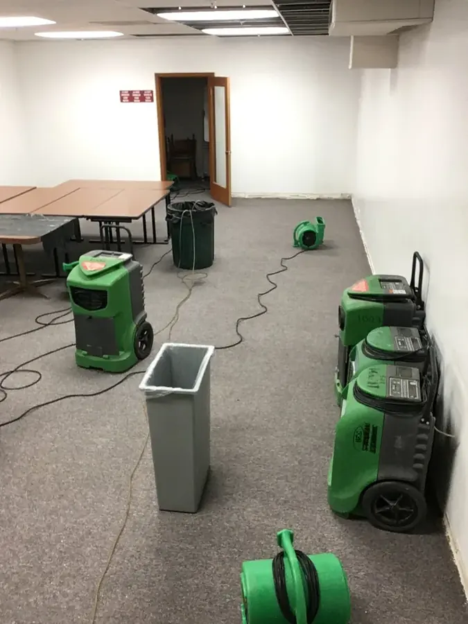 Commercial drying equipment running in a San Gabriel Valley home